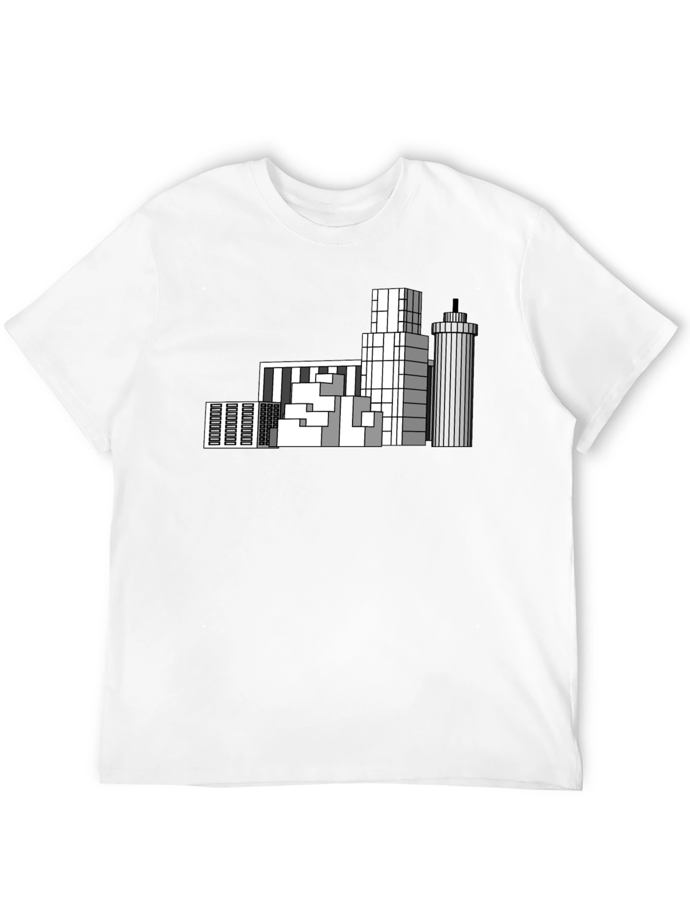Modern Cityscape Black T-Shirt