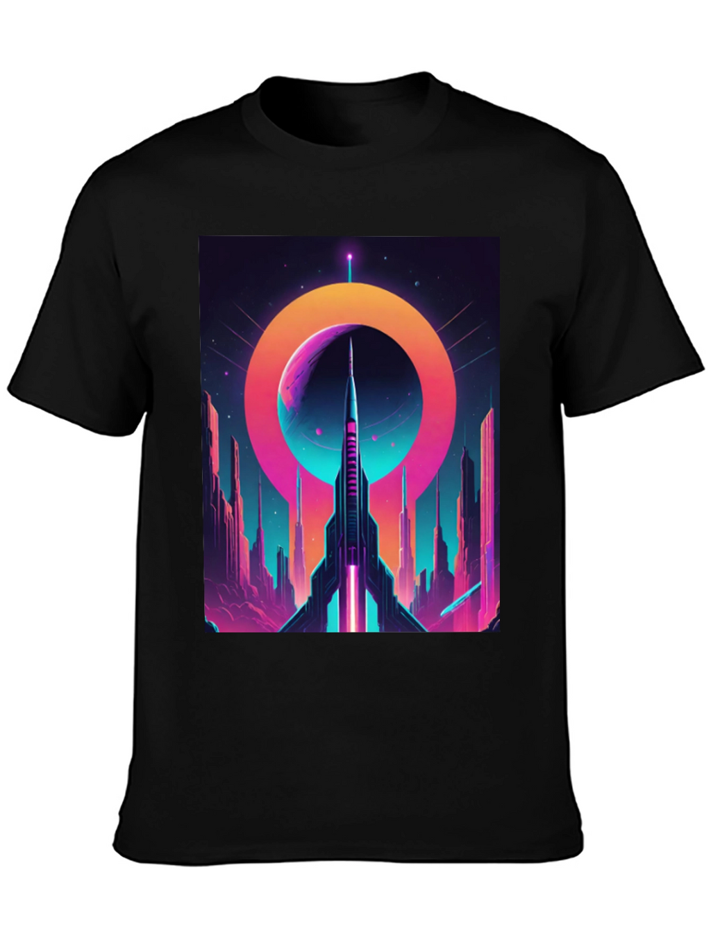 Retro Sci-Fi Rocket T-Shirt