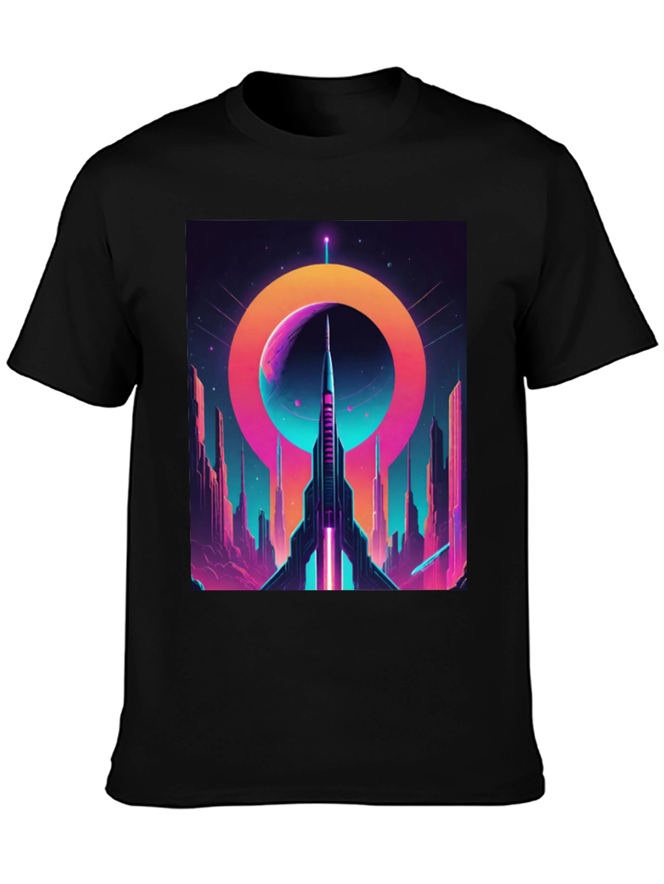 Retro Sci-Fi Rocket T-Shirt
