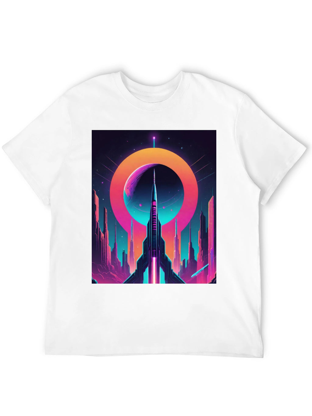 Retro Sci-Fi Rocket T-Shirt