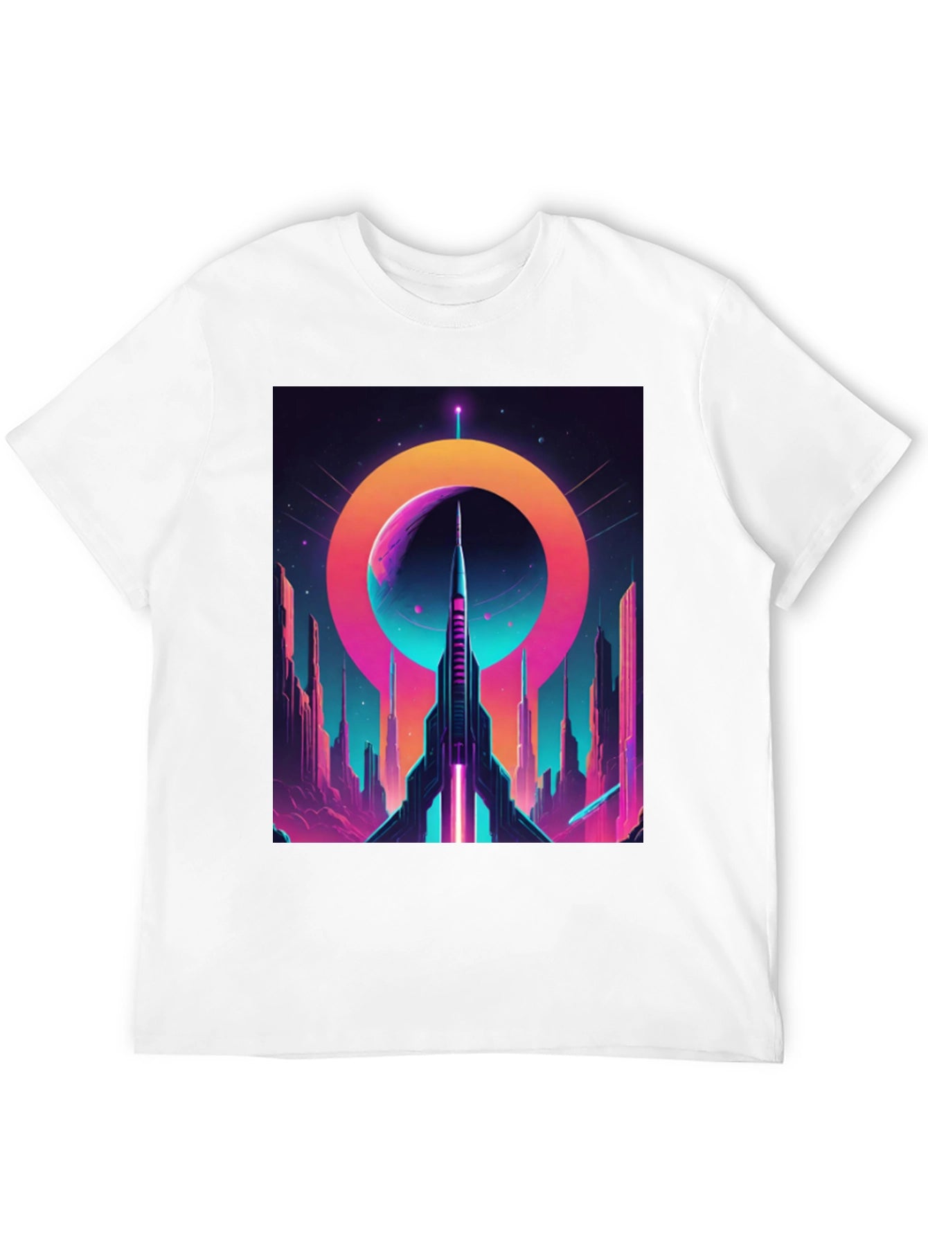 Retro Sci-Fi Rocket T-Shirt