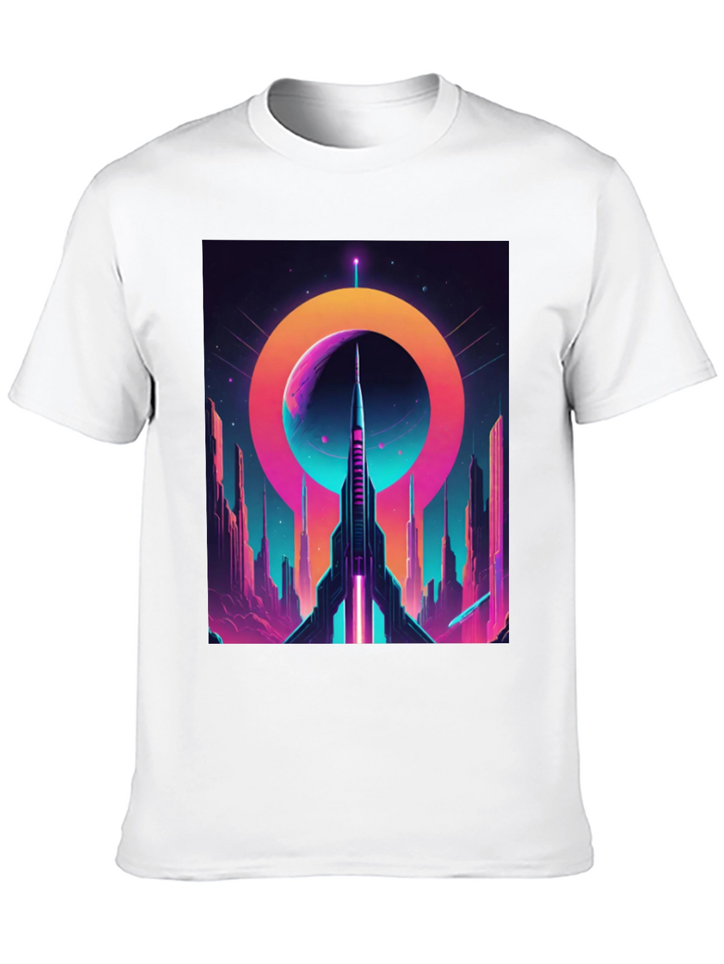 Retro Sci-Fi Rocket T-Shirt