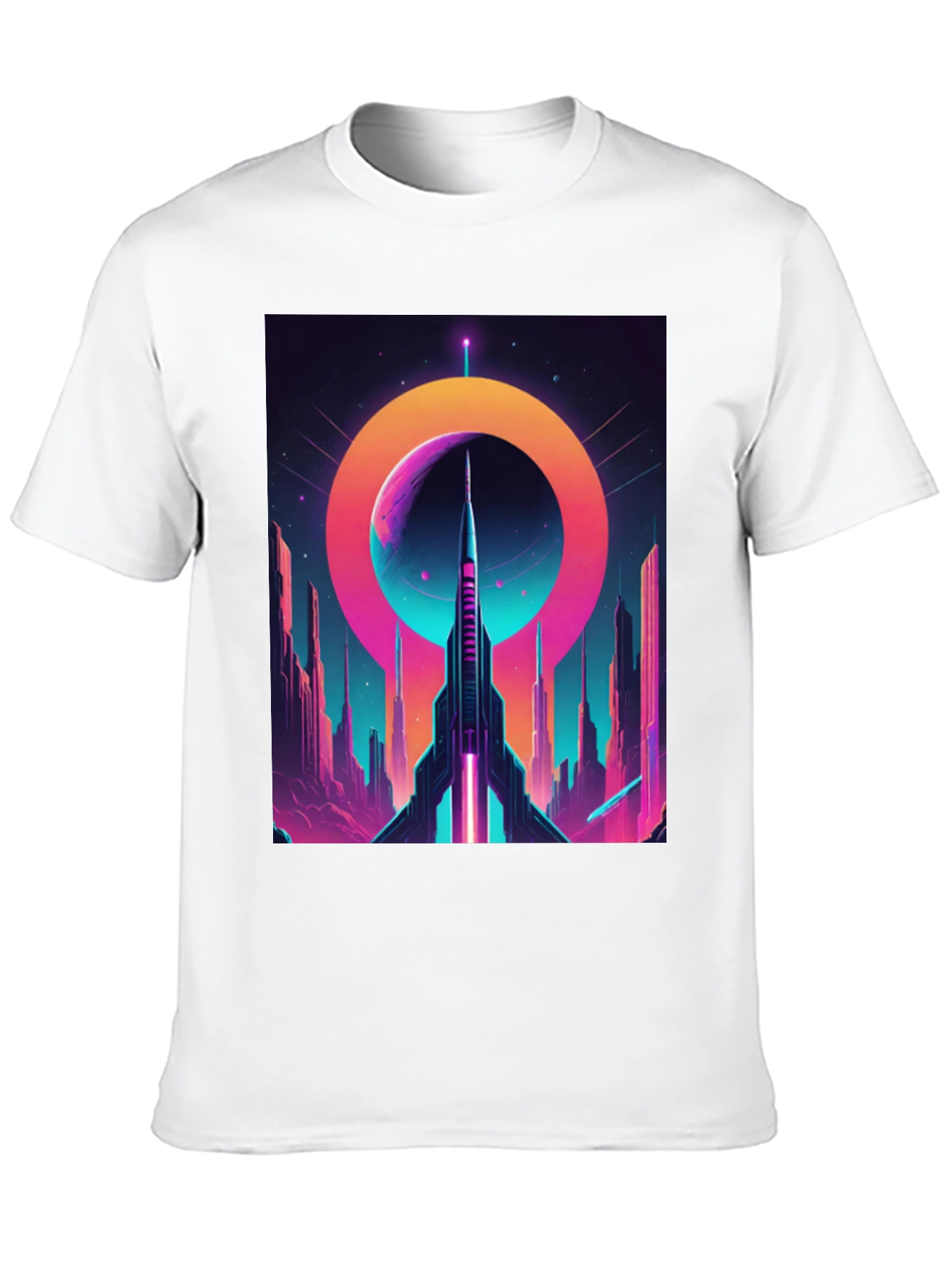 Retro Sci-Fi Rocket T-Shirt