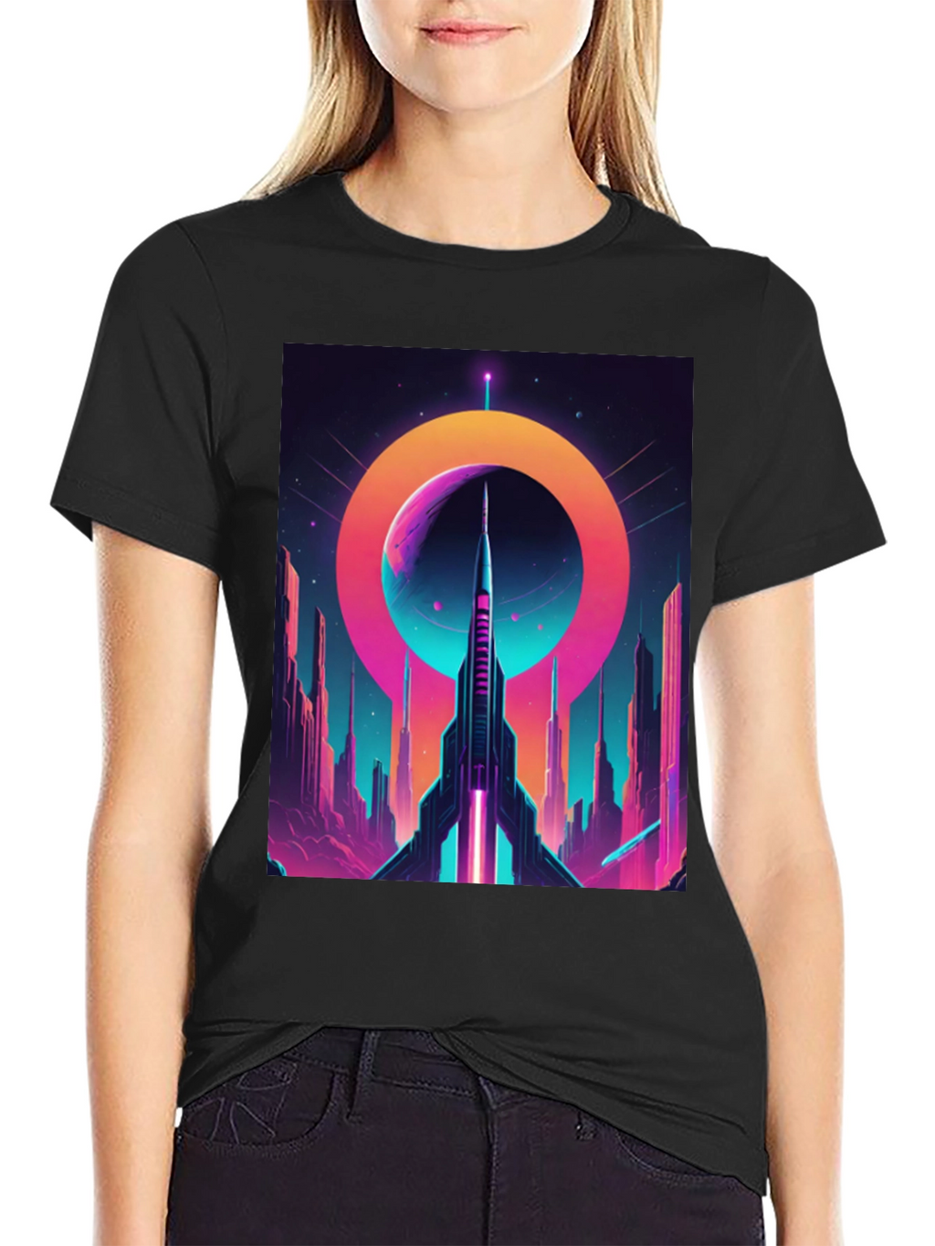 Retro Sci-Fi Rocket T-Shirt