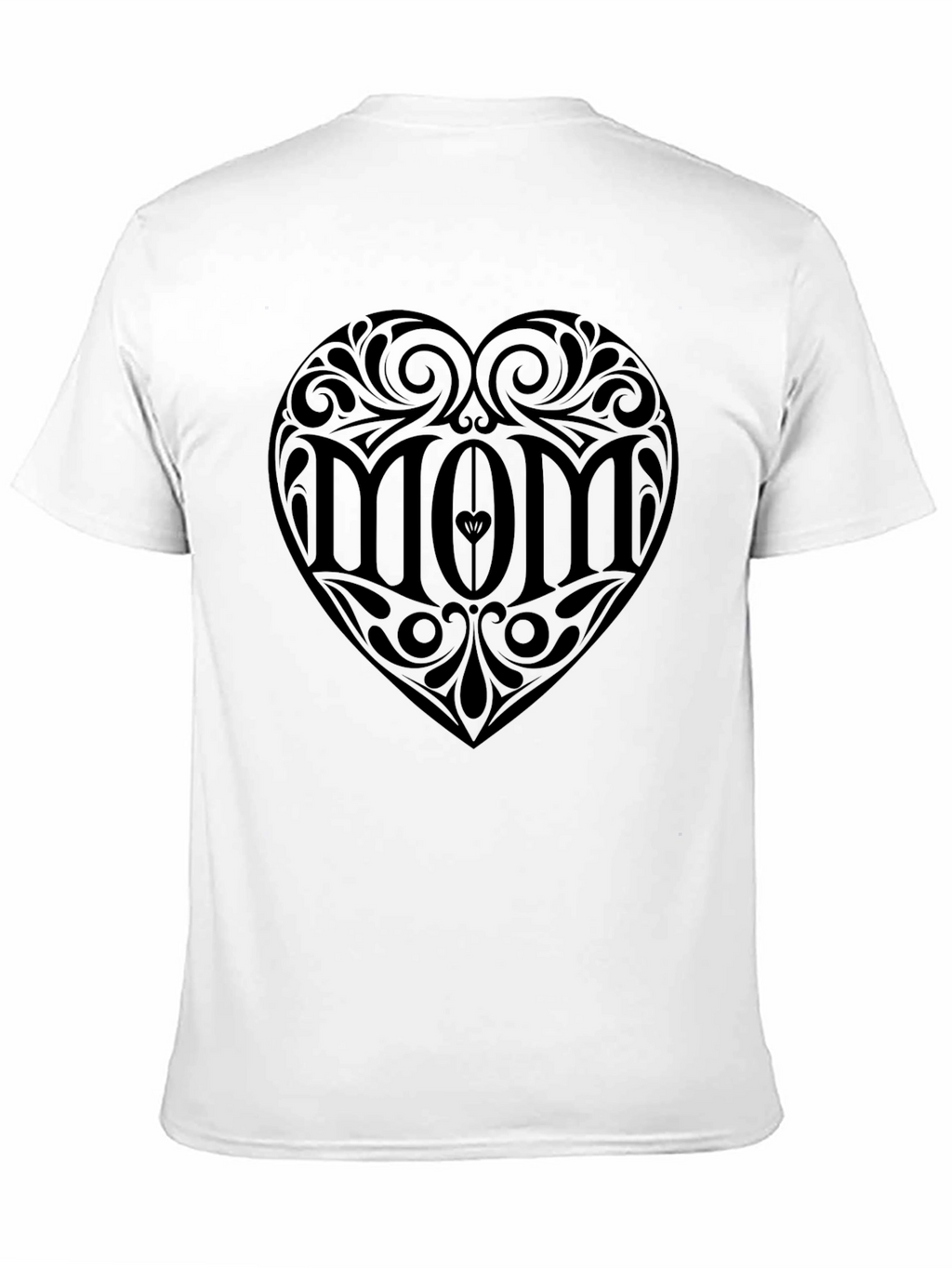 Mom Heart Tattoo Style Black T-Shirt