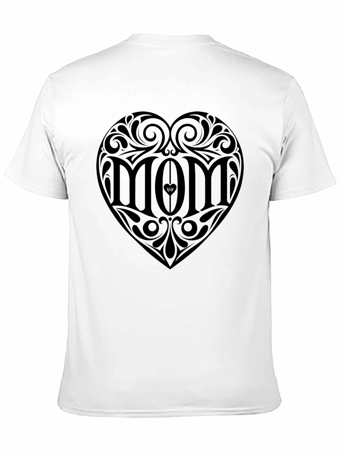 Mom Heart Tattoo Style Black T-Shirt