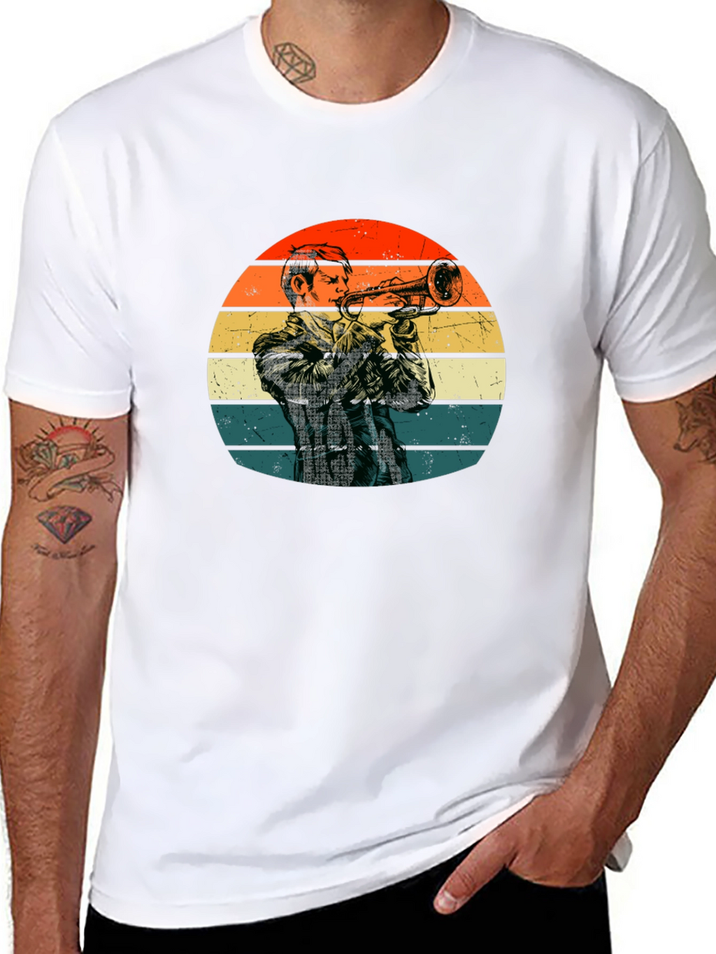 Retro Trumpet Player T-Shirt