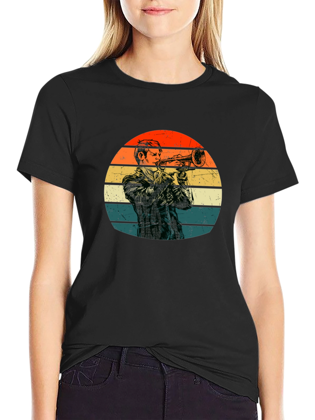 Retro Trumpet Player T-Shirt