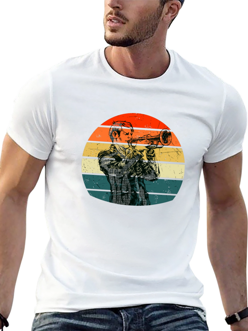 Retro Trumpet Player T-Shirt