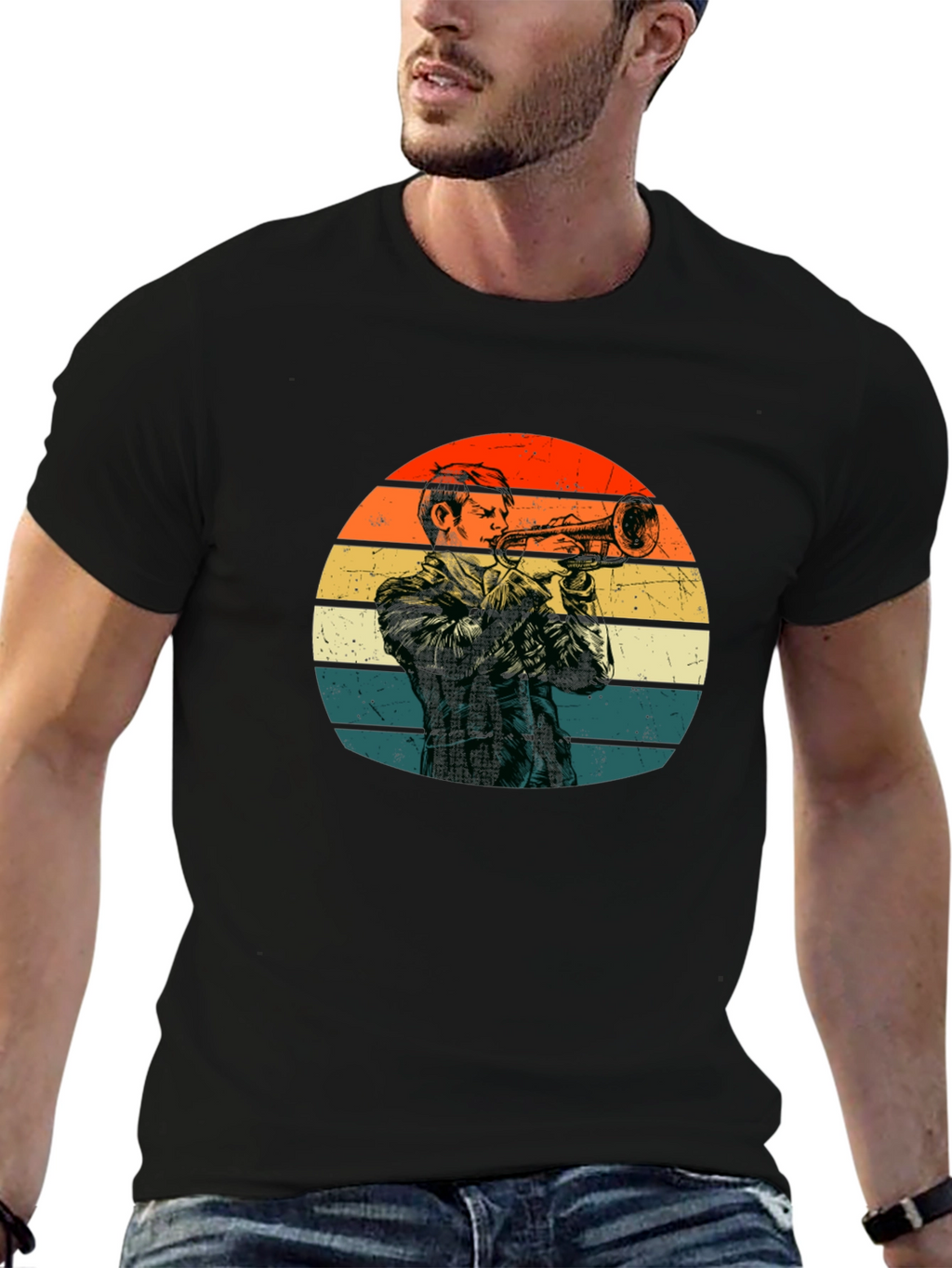 Retro Trumpet Player T-Shirt