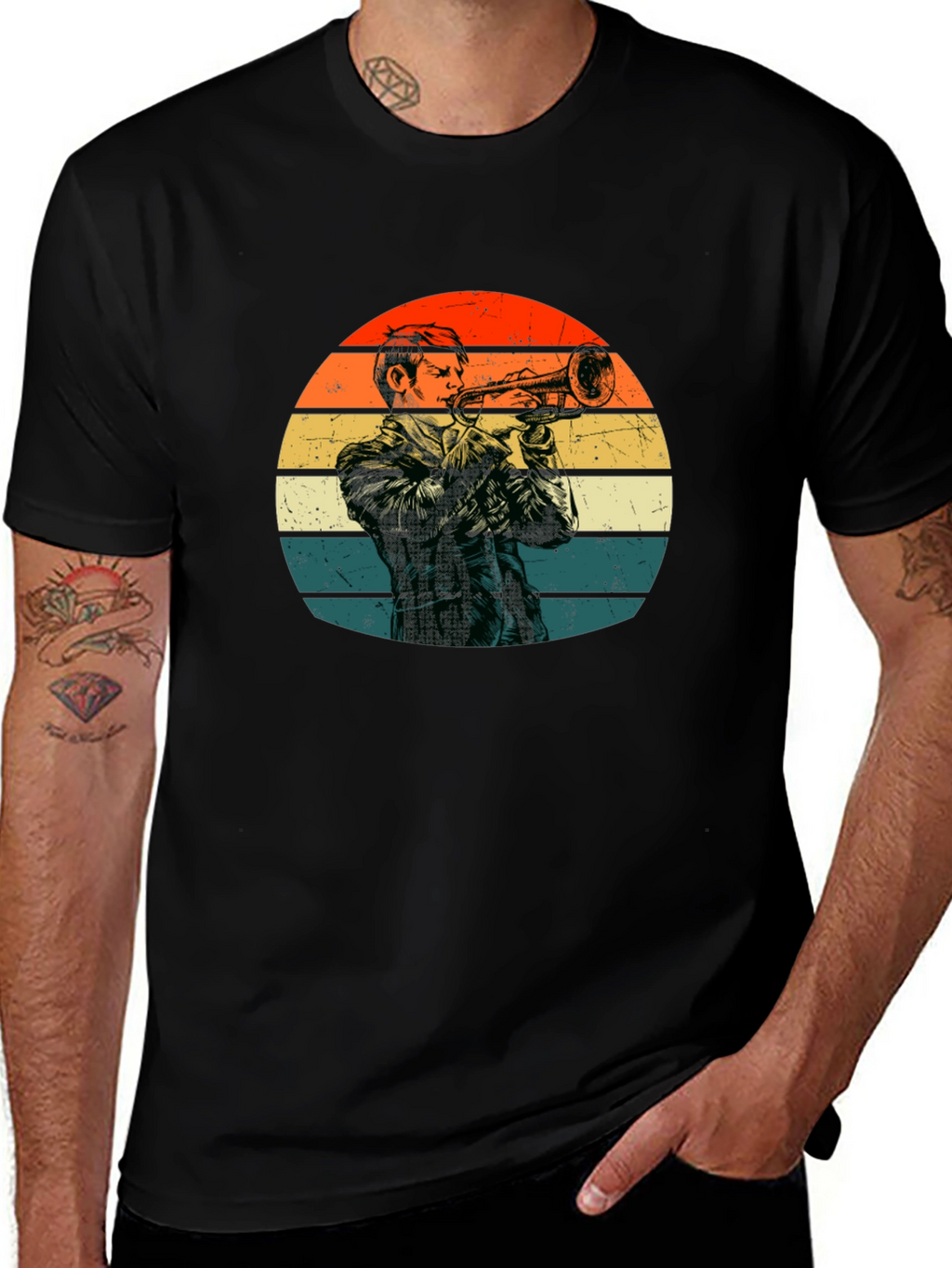Retro Trumpet Player T-Shirt