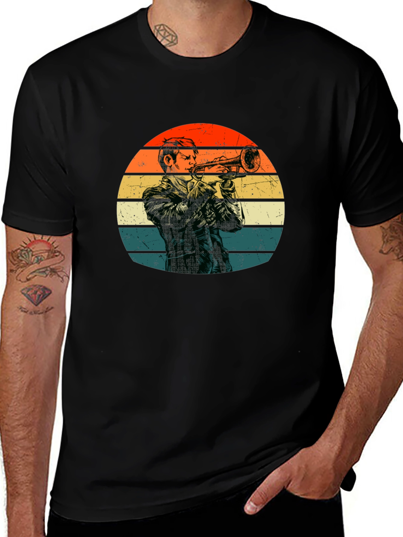 Retro Trumpet Player T-Shirt