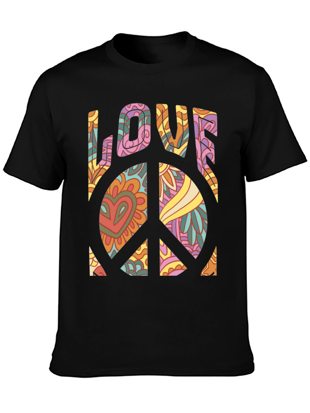 Retro Love Peace Sign Graphic Tee