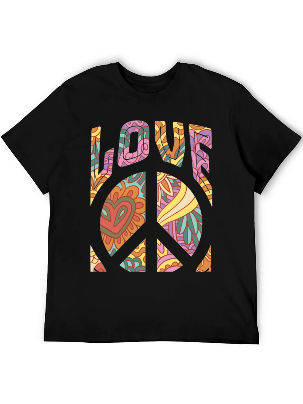 Retro Love Peace Sign Graphic Tee