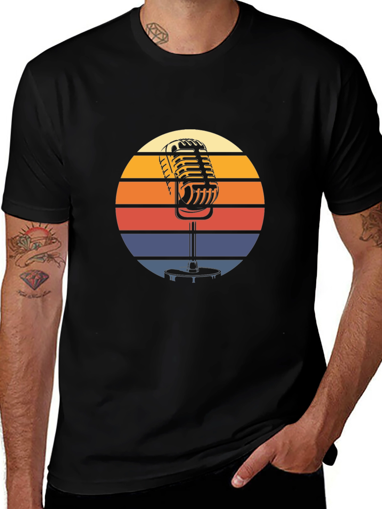 Retro Microphone T-Shirt - Vintage Style Graphic Tee