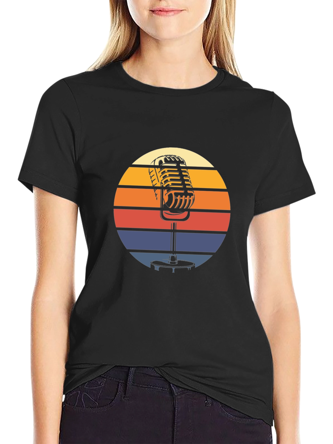 Retro Microphone T-Shirt - Vintage Style Graphic Tee