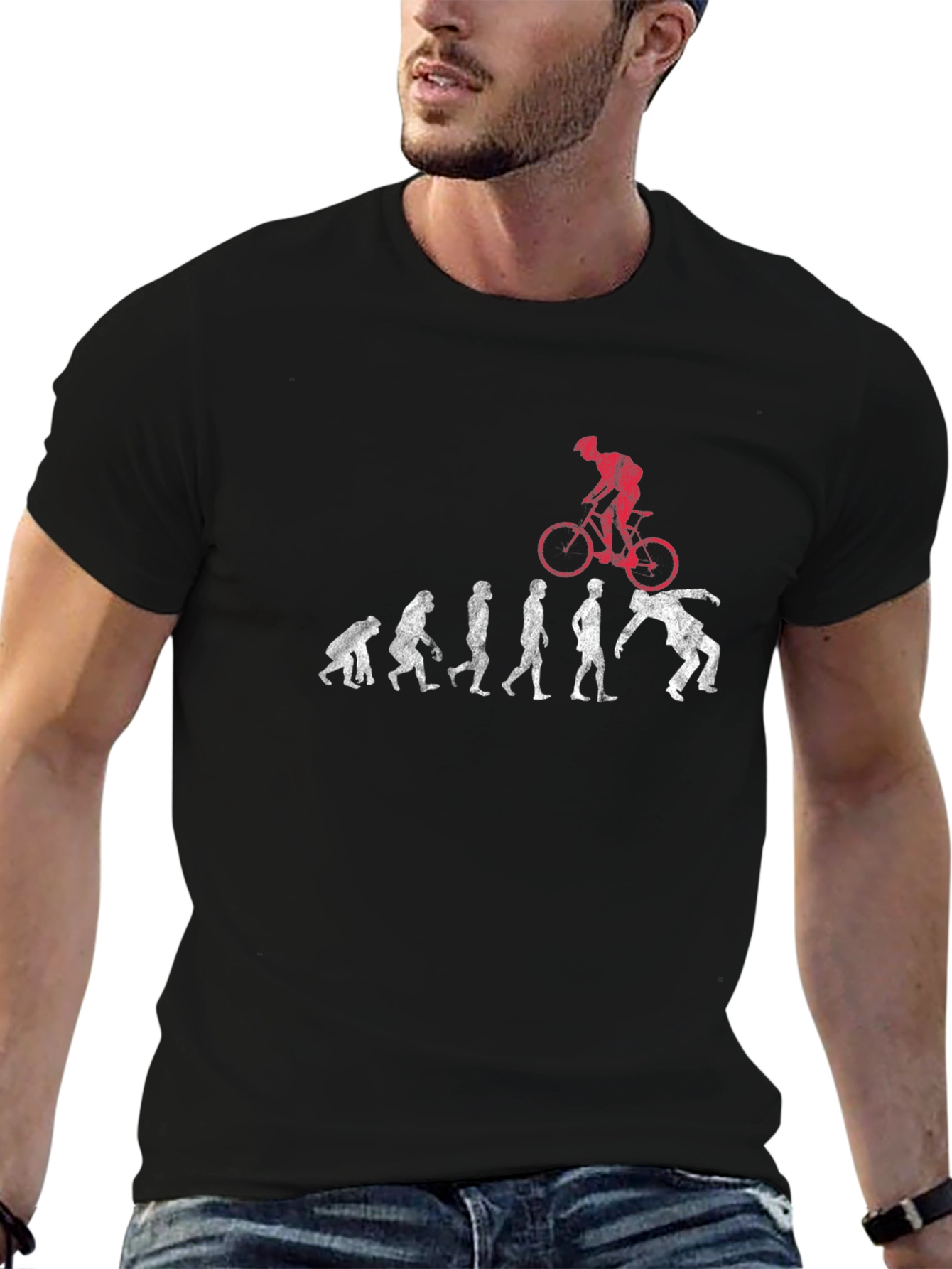 Evolution of Man to Biker T-Shirt