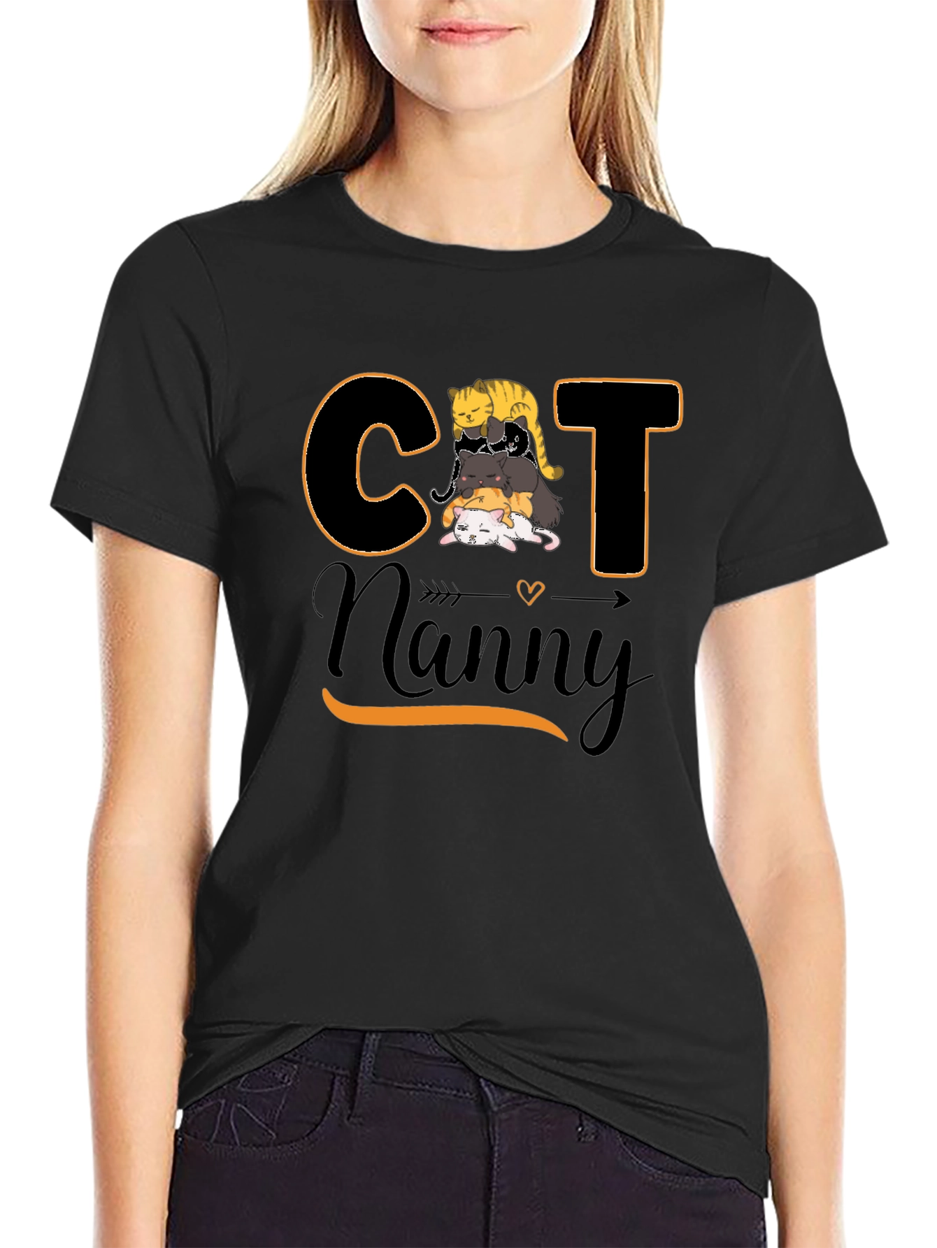 Cat Nanny Graphic T-Shirt Cute Pet Lover Tee