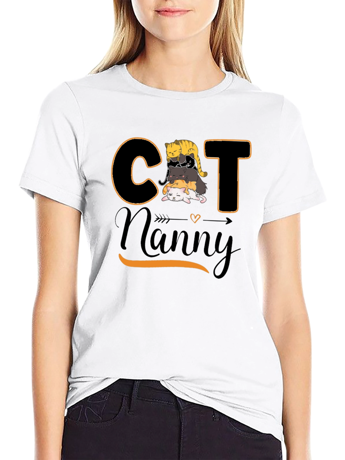 Cat Nanny Graphic T-Shirt Cute Pet Lover Tee