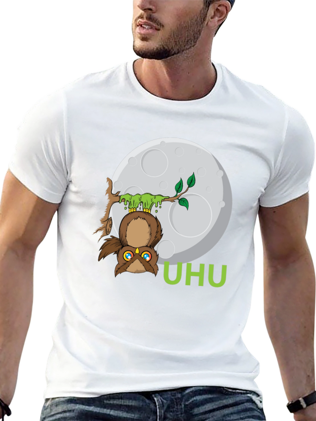 UHU Owl T-Shirt - Moonlit Design