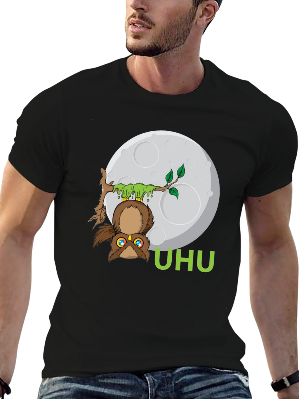 UHU Owl T-Shirt - Moonlit Design