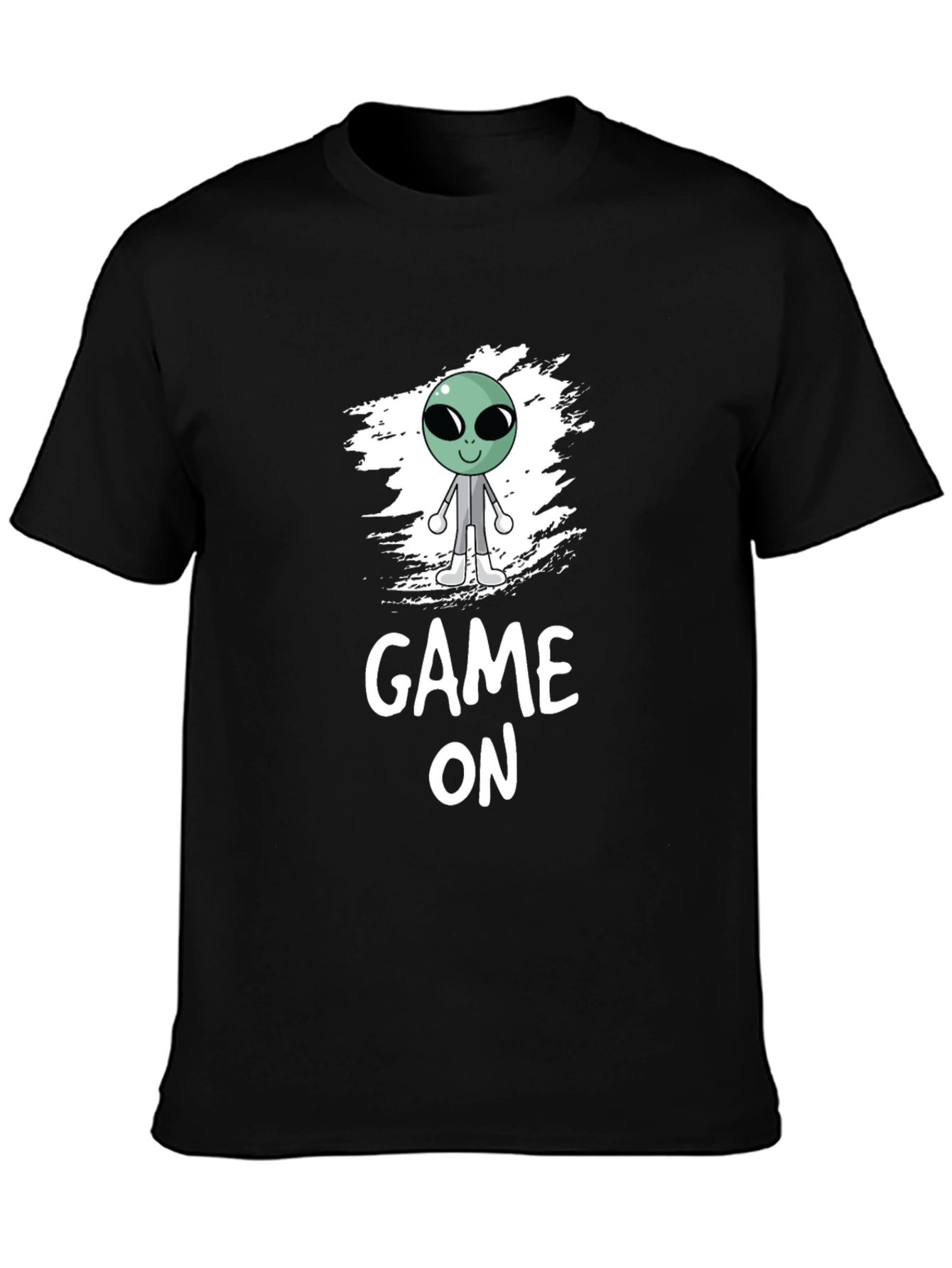 Game On Alien Graphic Black T-Shirt