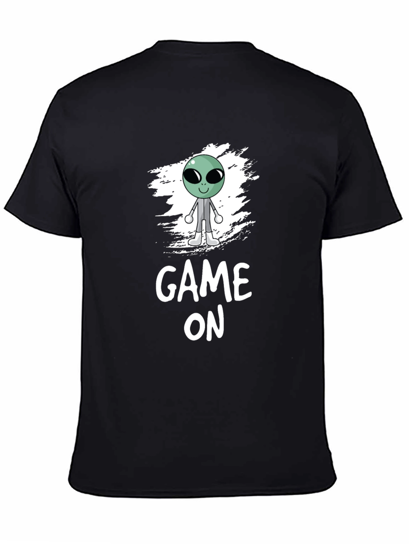 Game On Alien Graphic Black T-Shirt