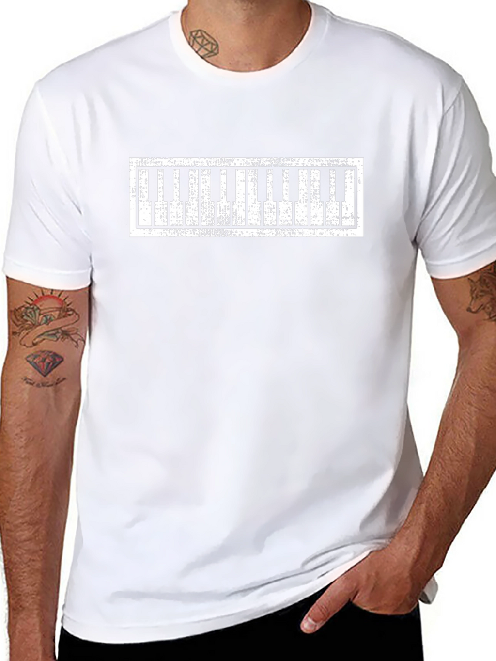 Retro Piano Keys Graphic T-Shirt