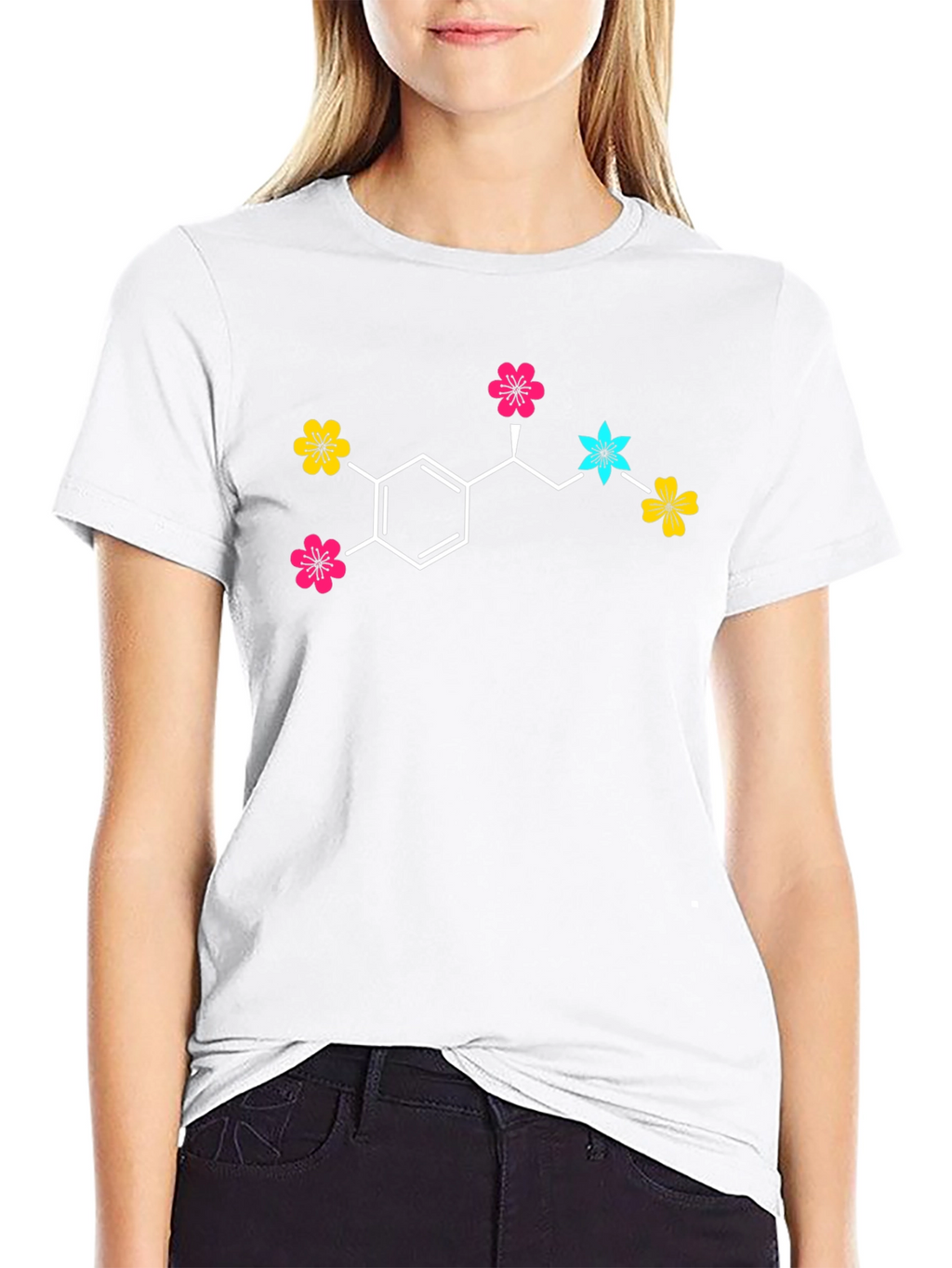 Dopamine Molecule Flower T-Shirt