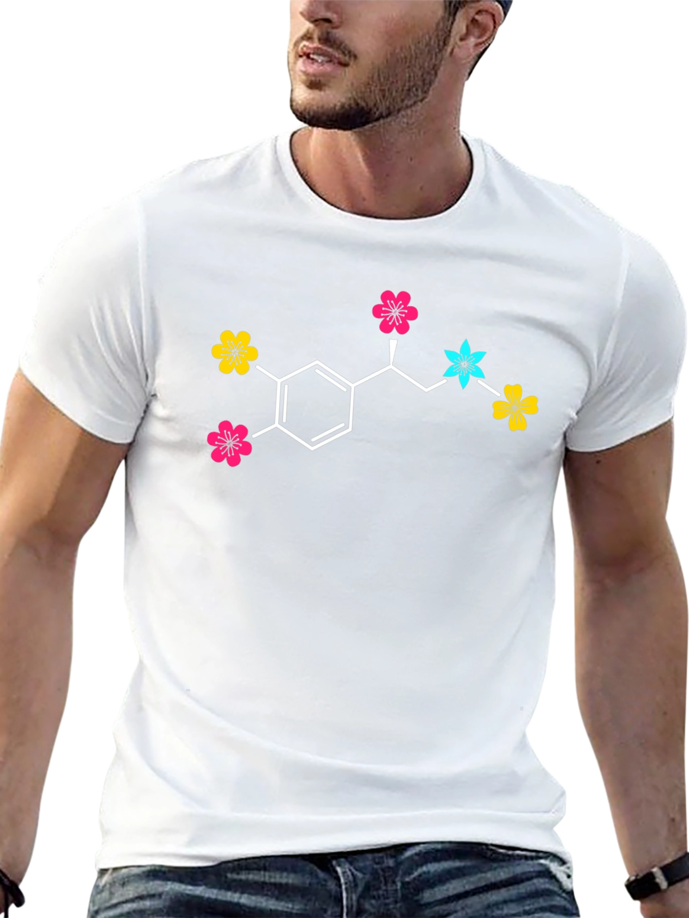 Dopamine Molecule Flower T-Shirt