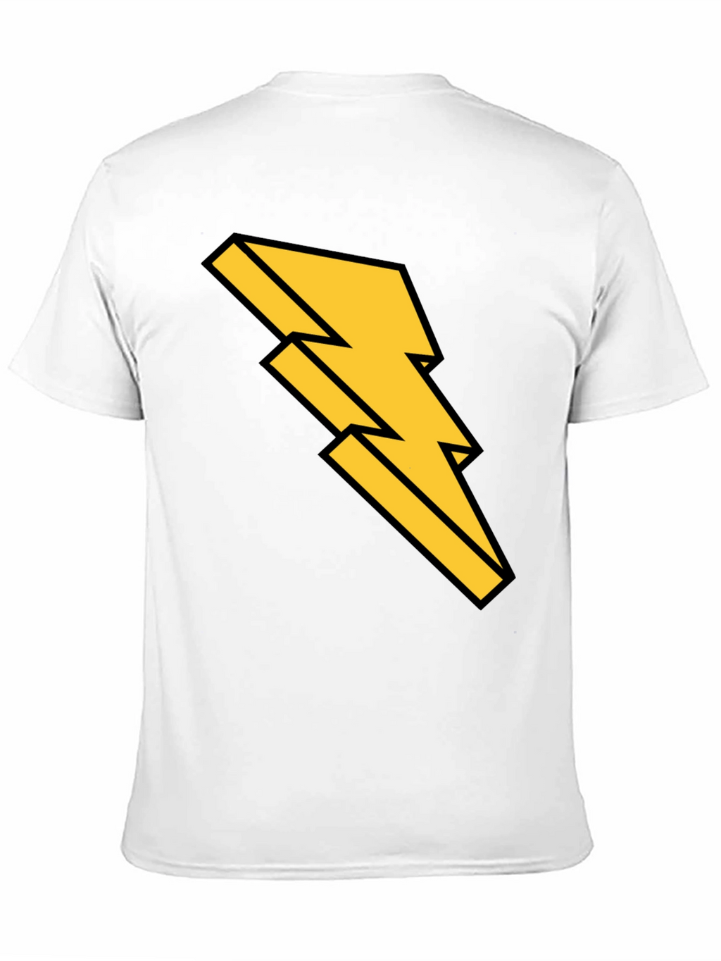 Black T-Shirt with Bold Lightning Bolt Design