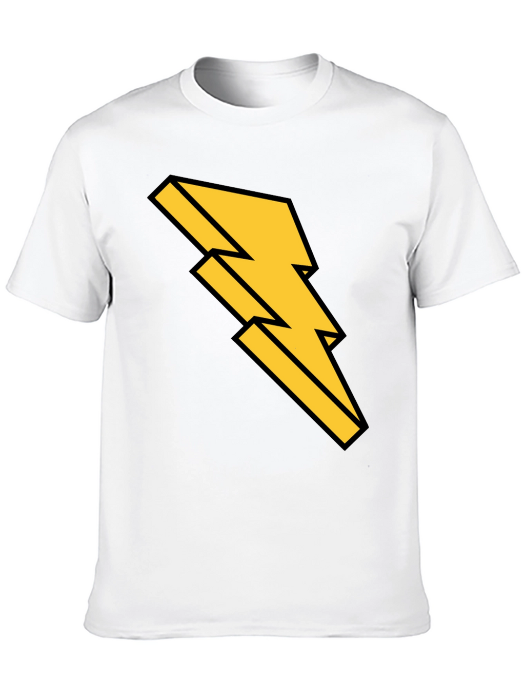 Black T-Shirt with Bold Lightning Bolt Design