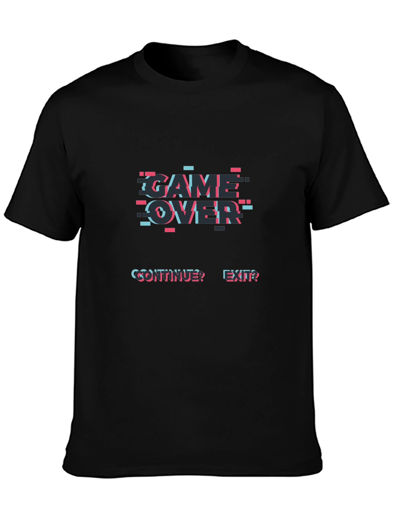 Game Over Glitch Tee - Gamer Style Black T-Shirt
