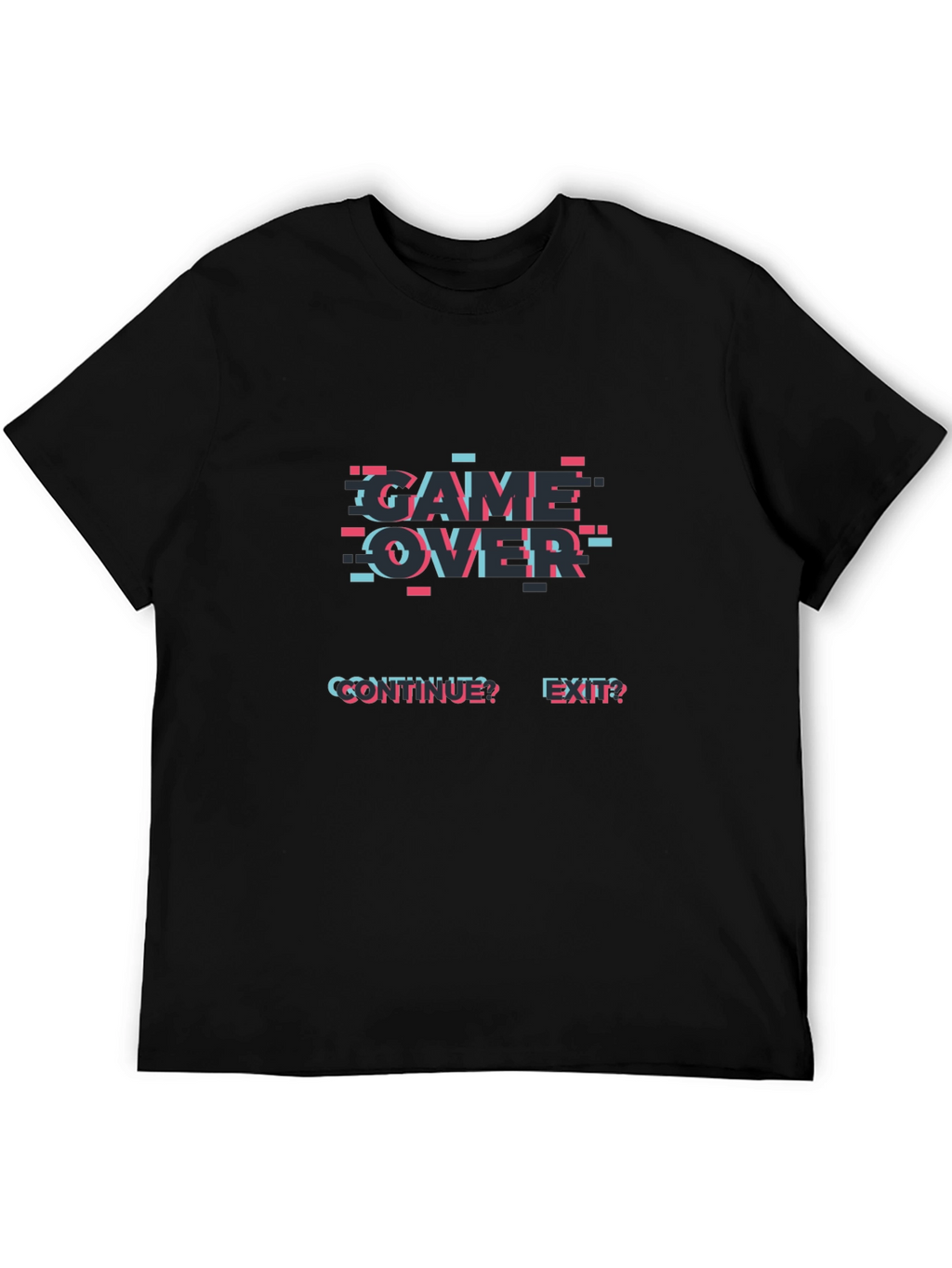 Game Over Glitch Tee - Gamer Style Black T-Shirt