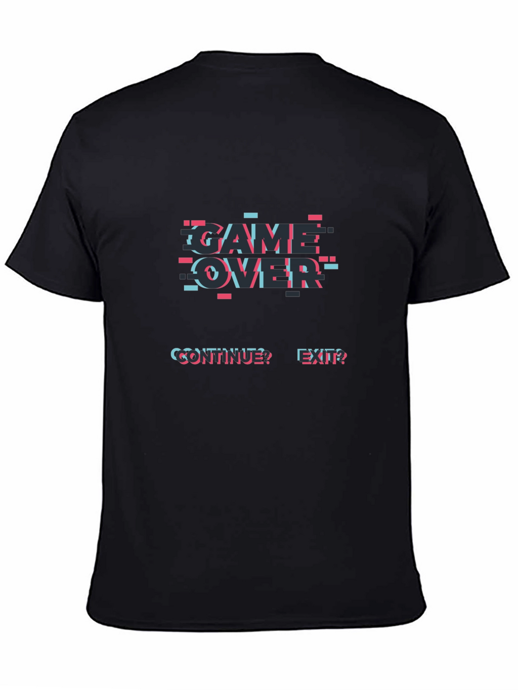 Game Over Glitch Tee - Gamer Style Black T-Shirt