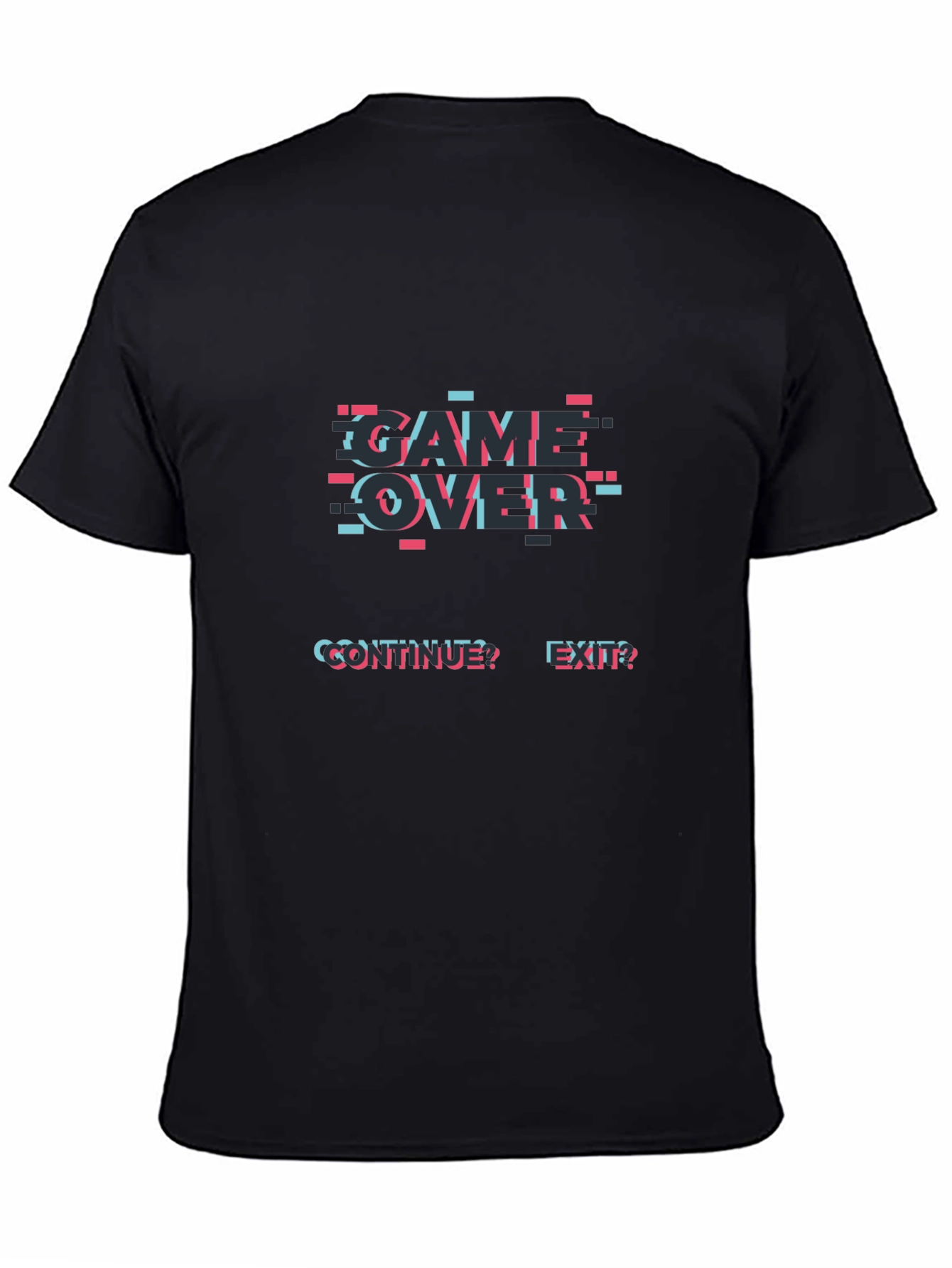 Game Over Glitch Tee - Gamer Style Black T-Shirt