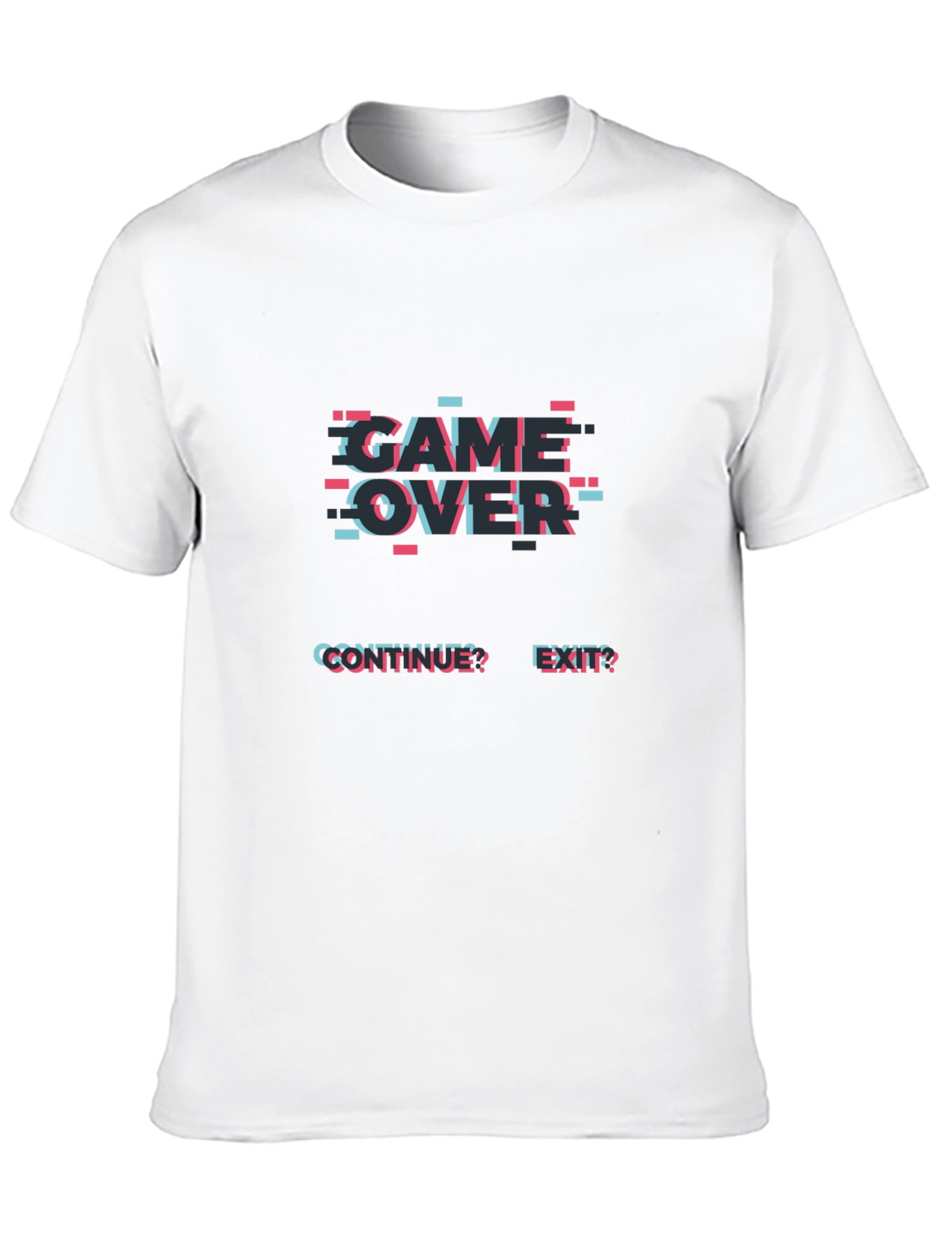 Game Over Glitch Tee - Gamer Style Black T-Shirt