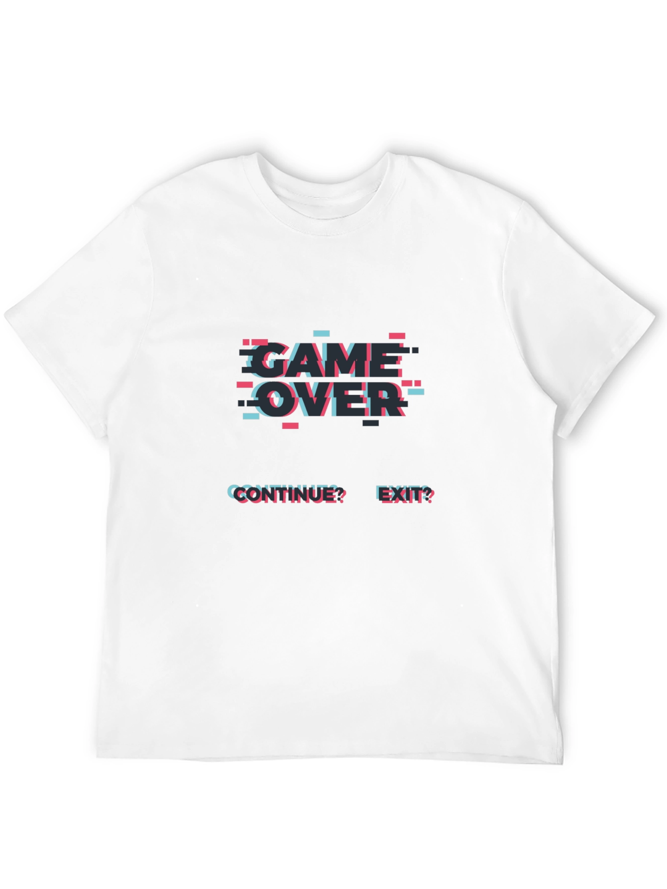 Game Over Glitch Tee - Gamer Style Black T-Shirt