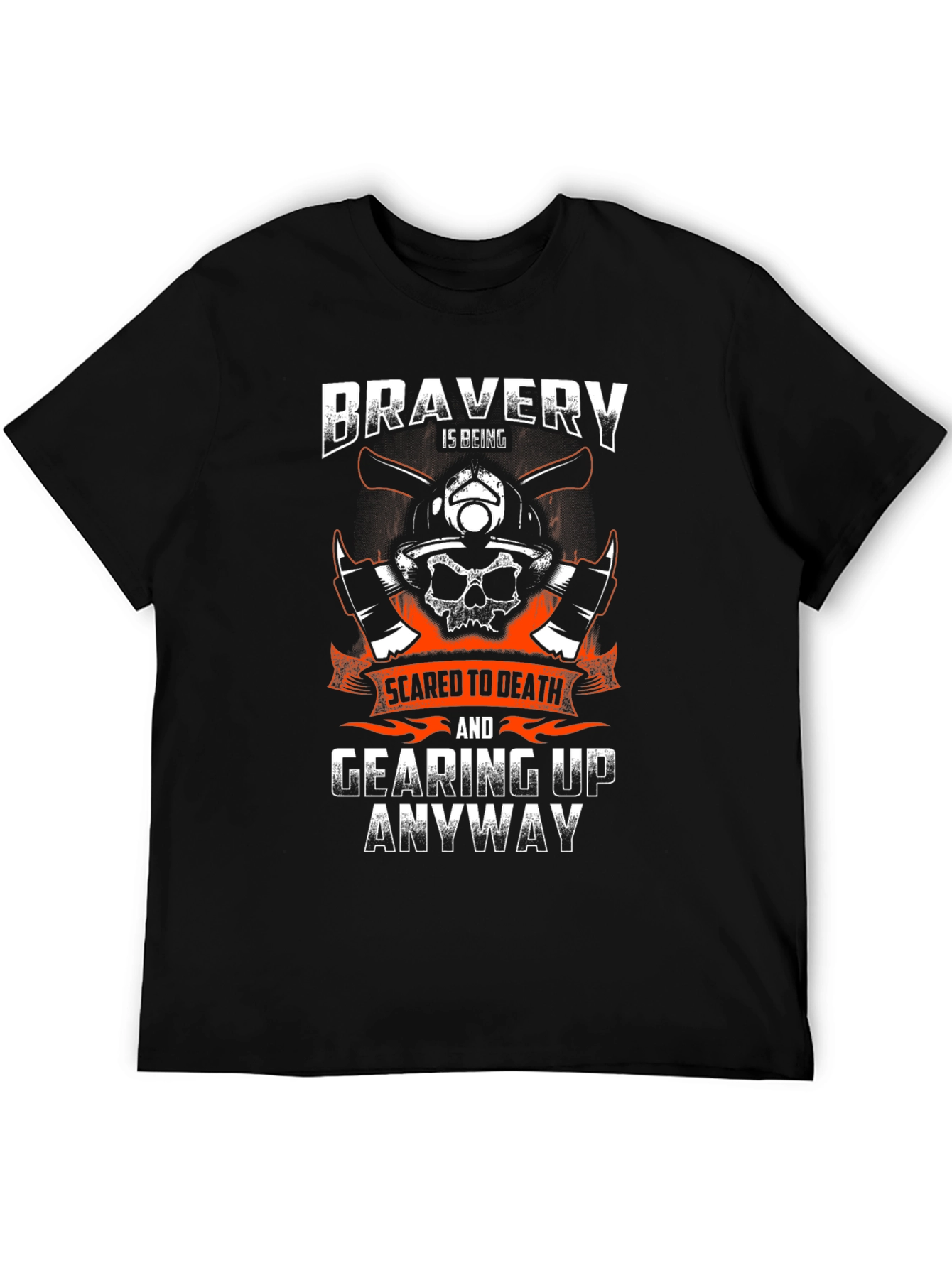 Bravery Firefighter Skull Graphic Tee