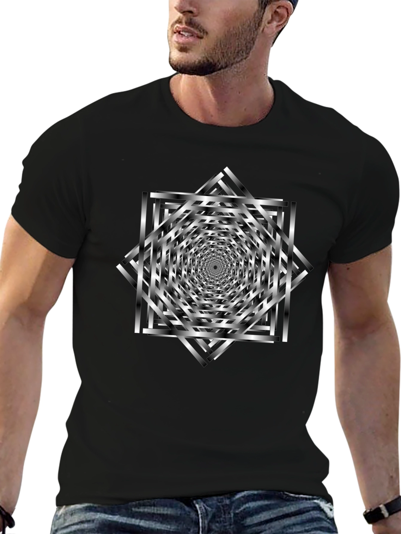 Optical Illusion T-Shirt - Geometric Design