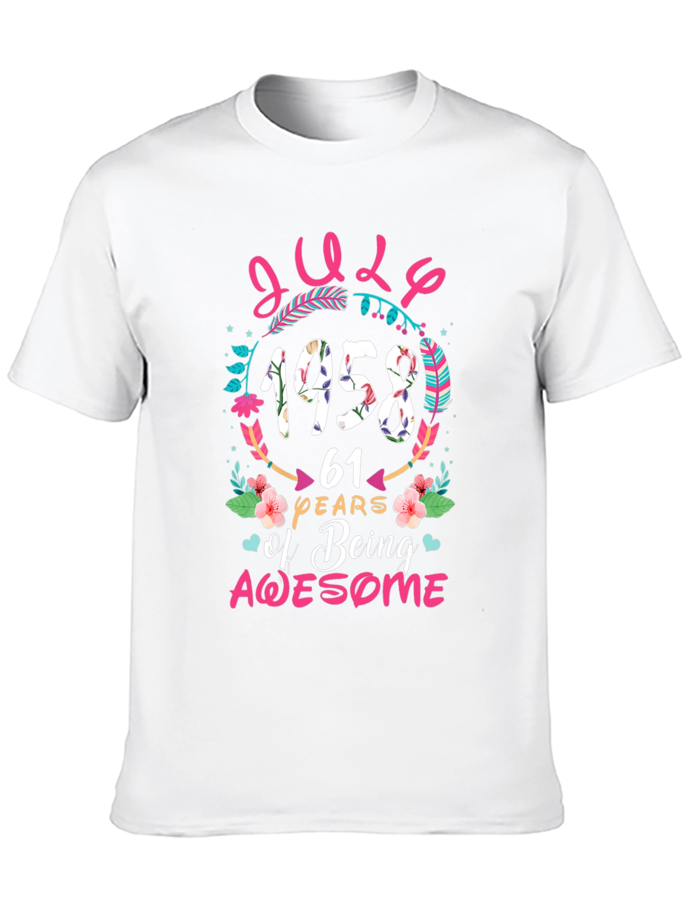 July 1958 Birthday T-Shirt - 61 Years of Awesome!