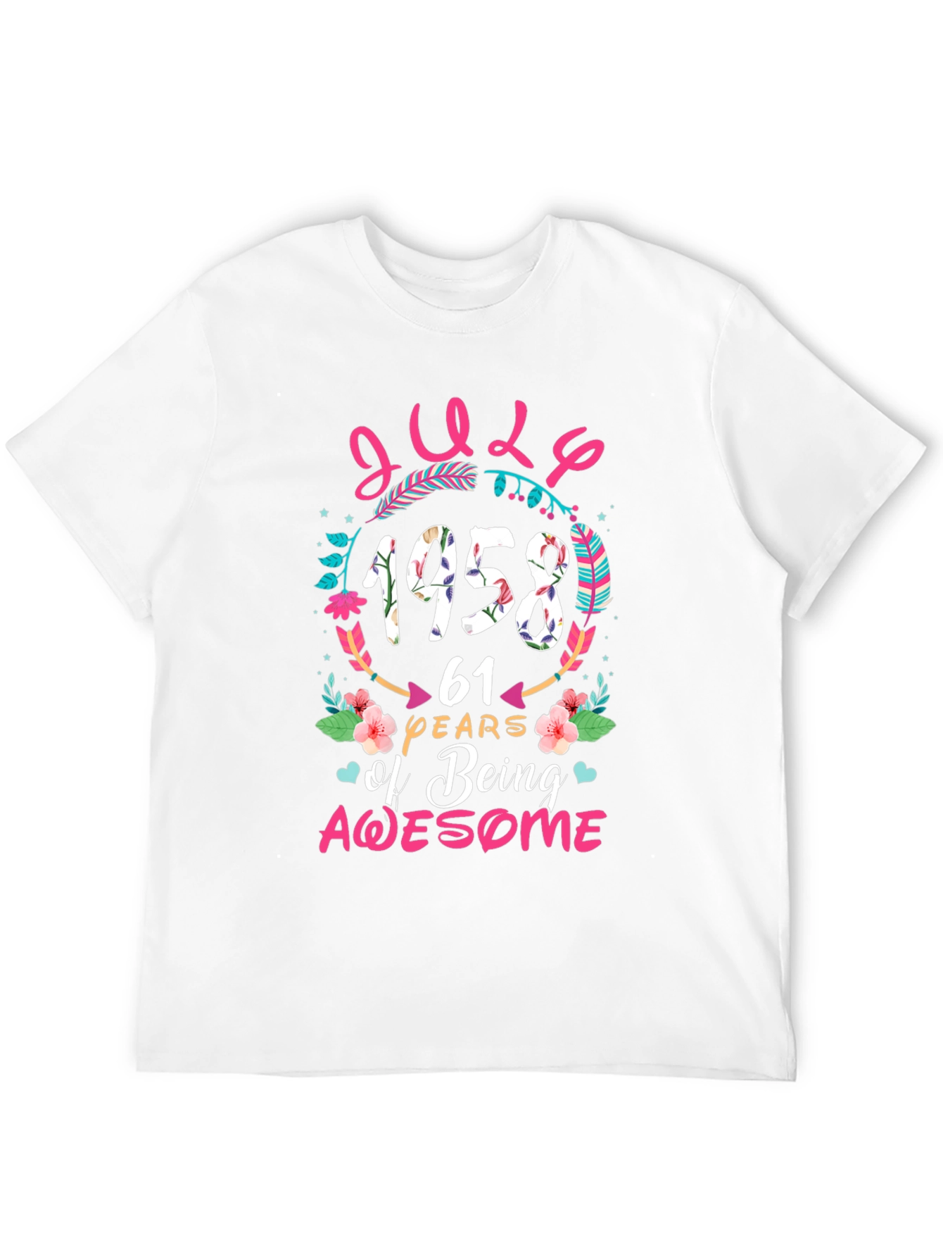 July 1958 Birthday T-Shirt - 61 Years of Awesome!