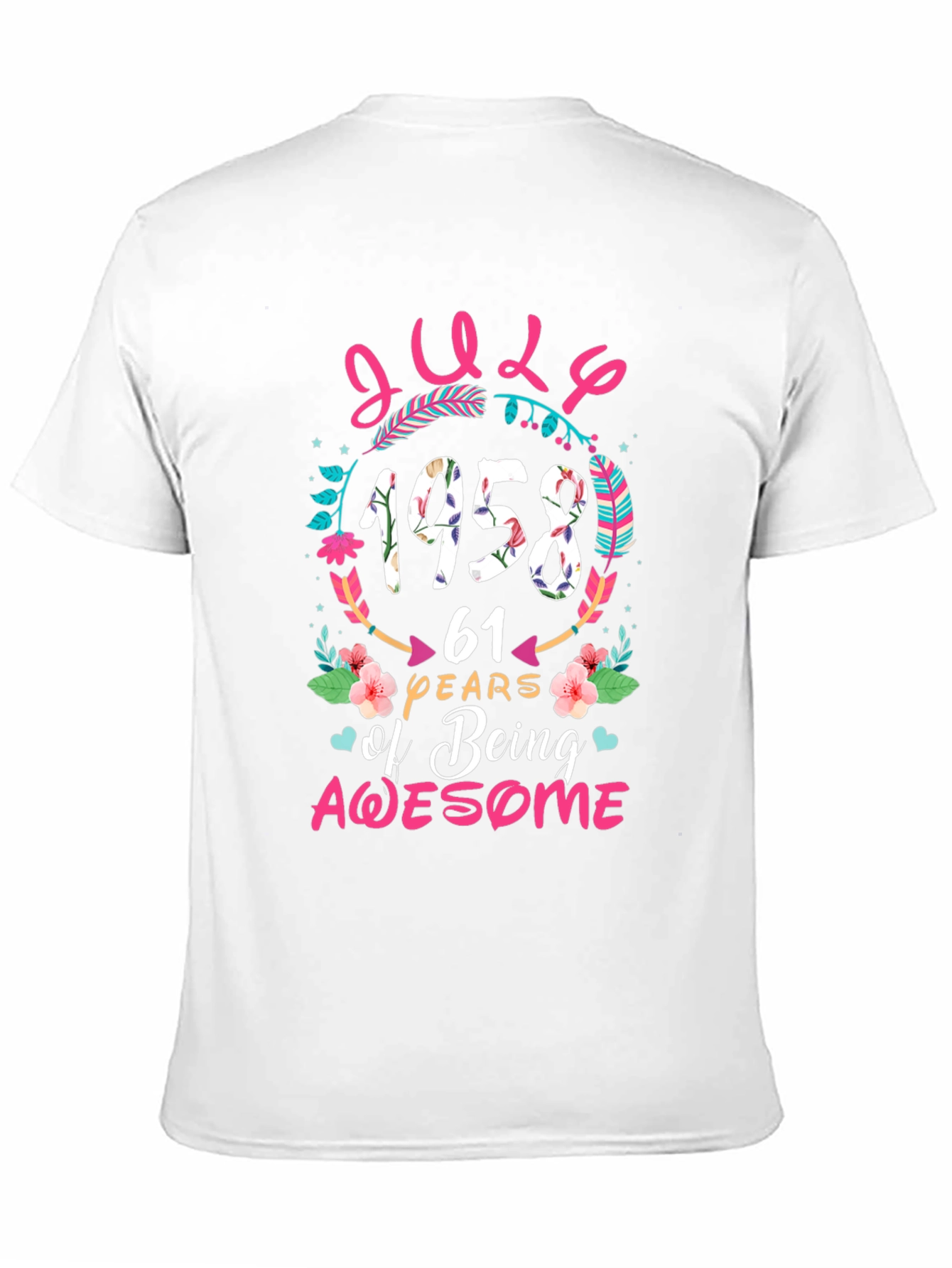 July 1958 Birthday T-Shirt - 61 Years of Awesome!