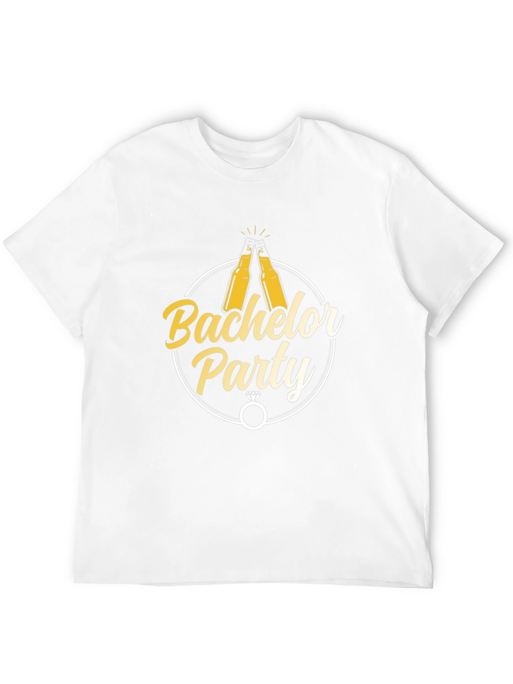 Bachelor Party T-Shirt - Cheers & Rings Design