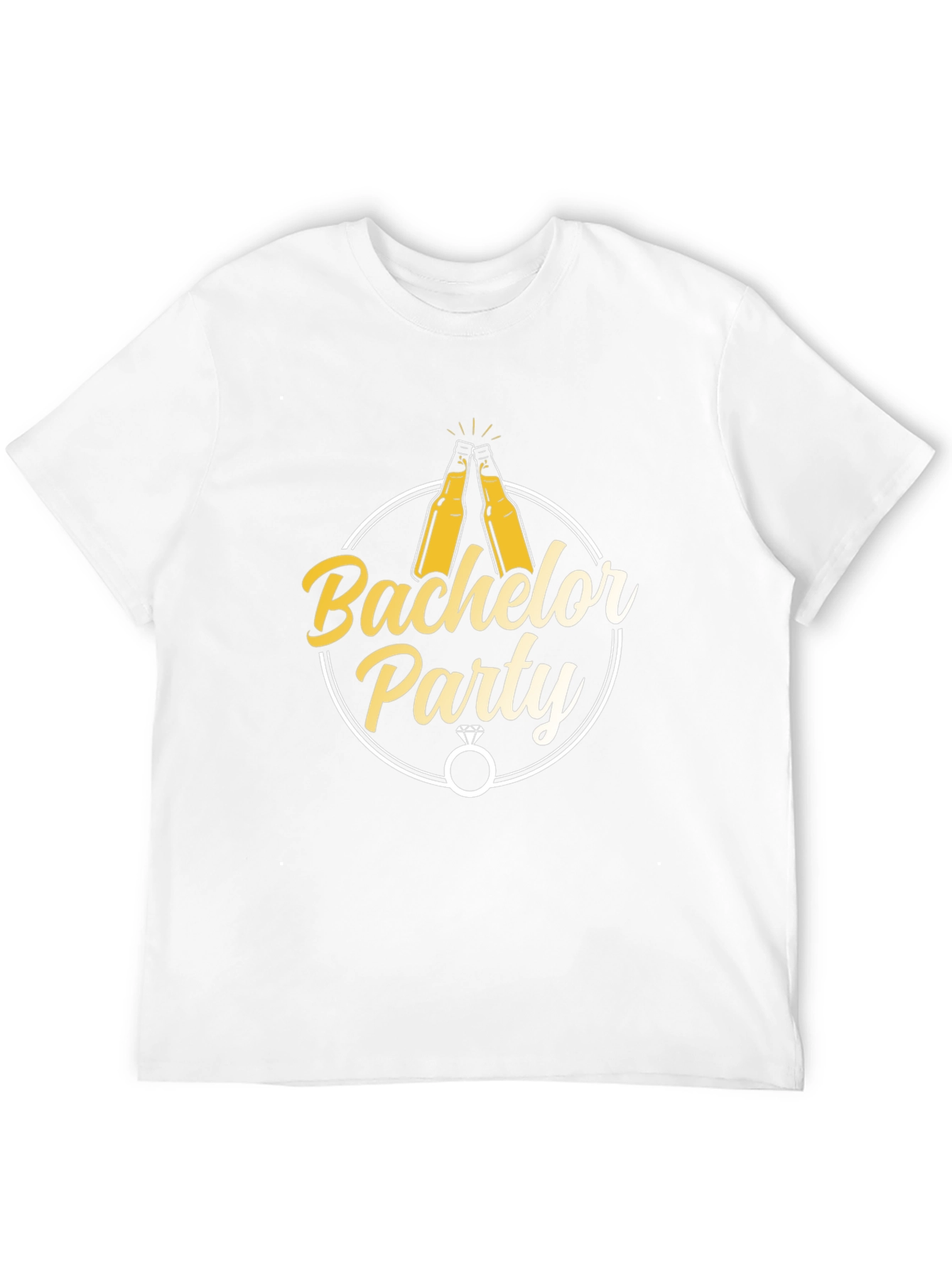 Bachelor Party T-Shirt - Cheers & Rings Design