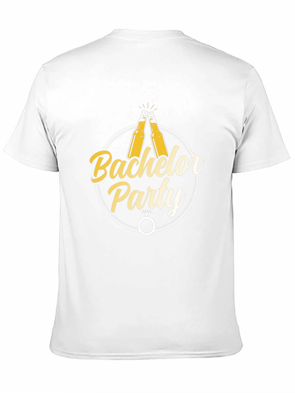 Bachelor Party T-Shirt - Cheers & Rings Design