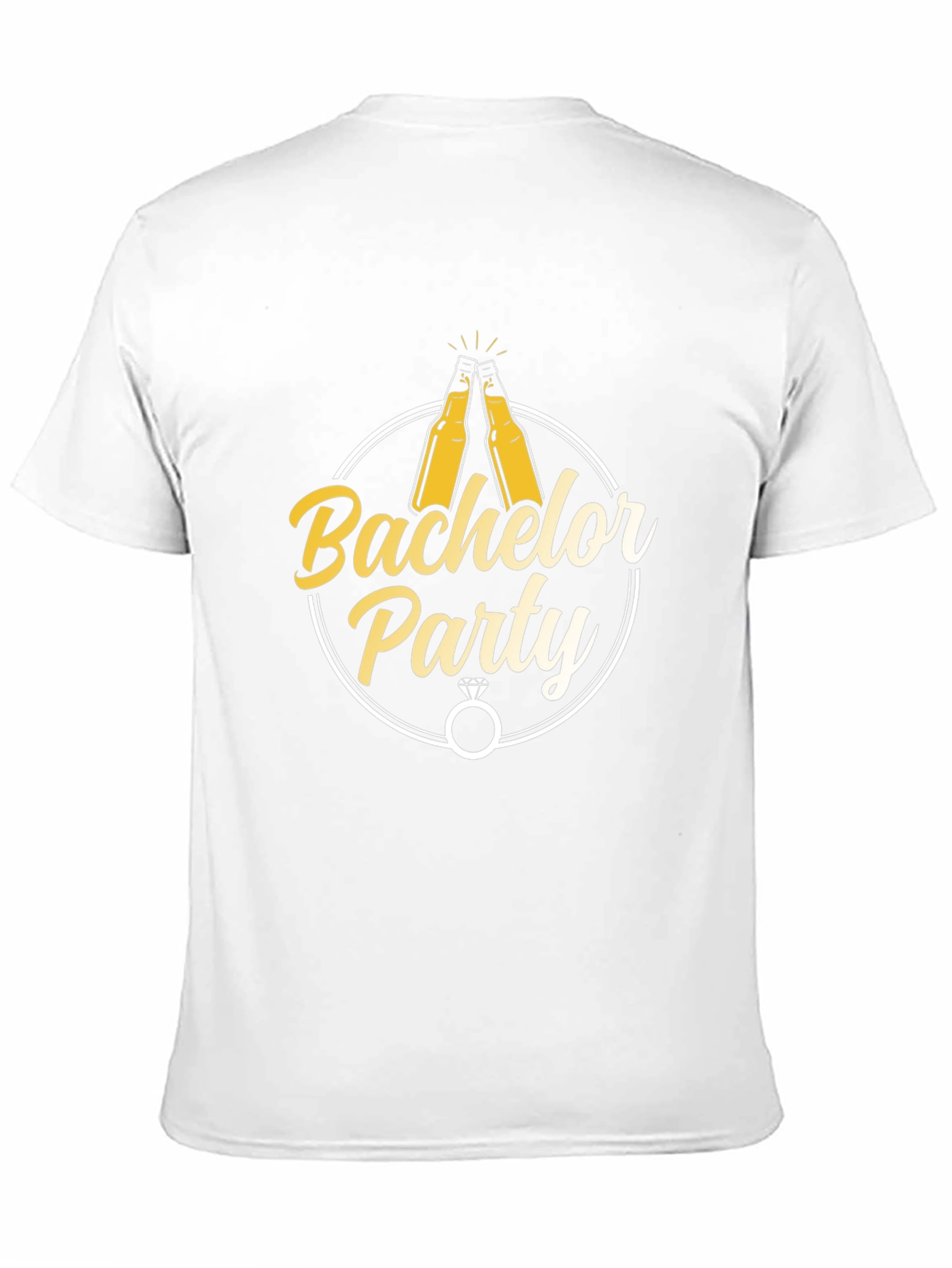 Bachelor Party T-Shirt - Cheers & Rings Design
