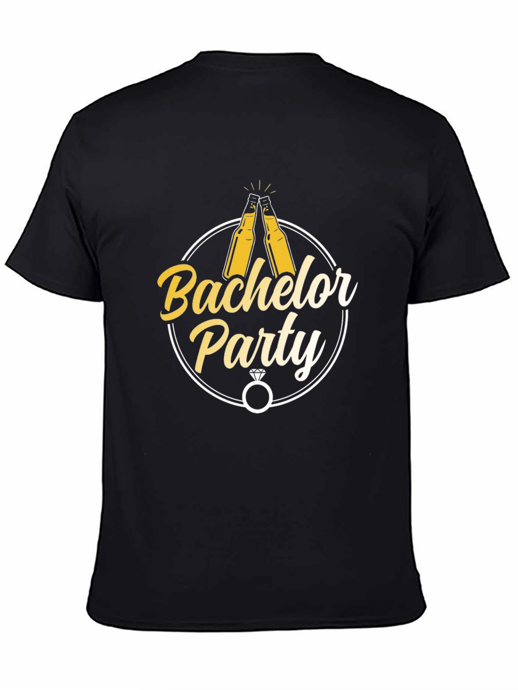 Bachelor Party T-Shirt - Cheers & Rings Design