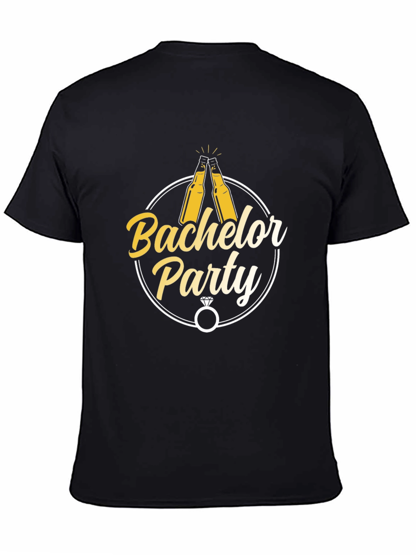 Bachelor Party T-Shirt - Cheers & Rings Design