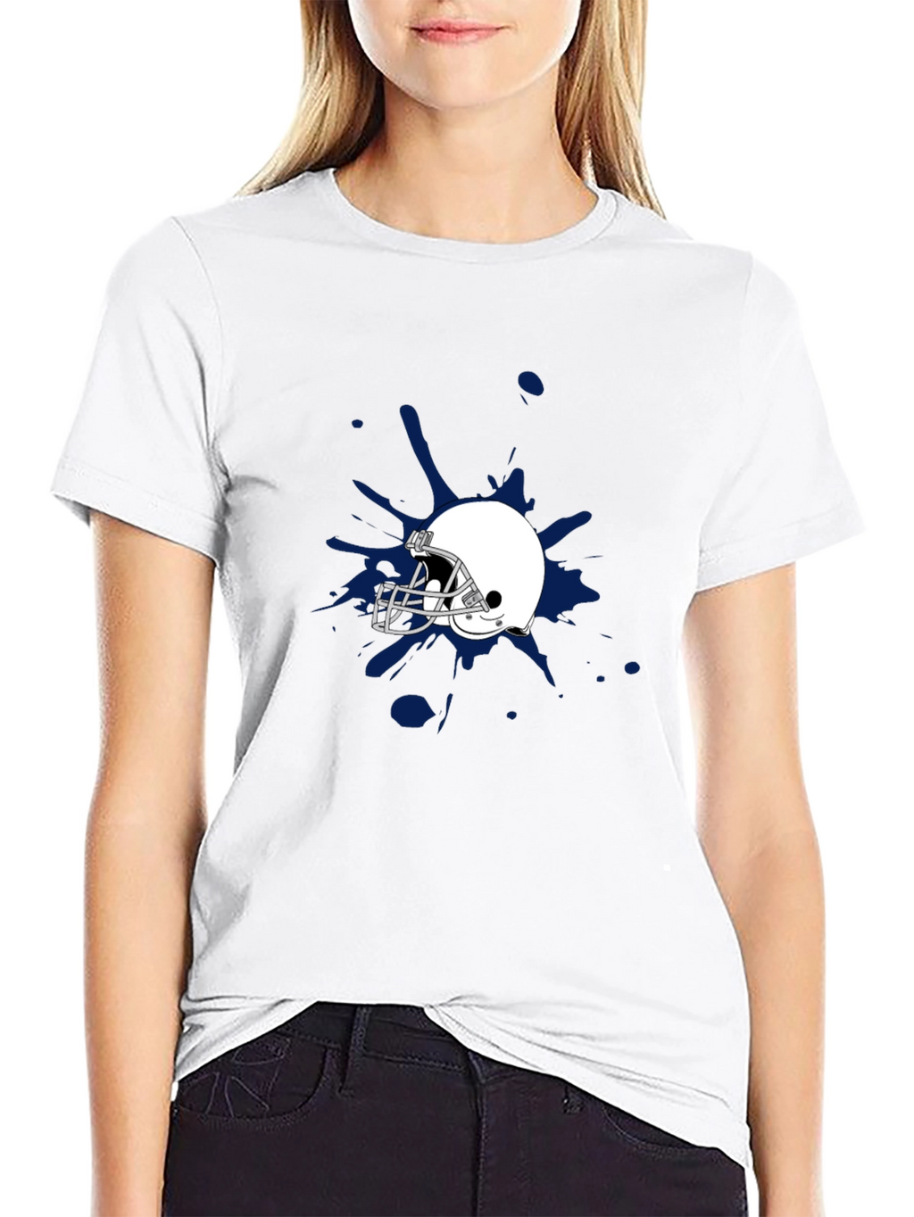 Football Helmet Splash Graphic Tee - Stylish & Unique
